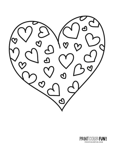 Cute heart shaped doodle coloring page (6) | Corazon para colorear ...