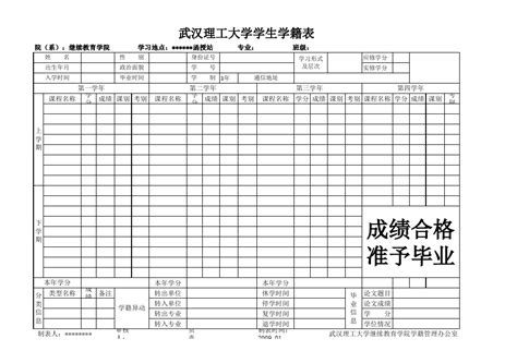 大学学籍表是什么样子-图库-五毛网