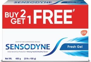SENSODYNE Fresh Gel Combo, for daily sensitivity protection Toothpaste ...