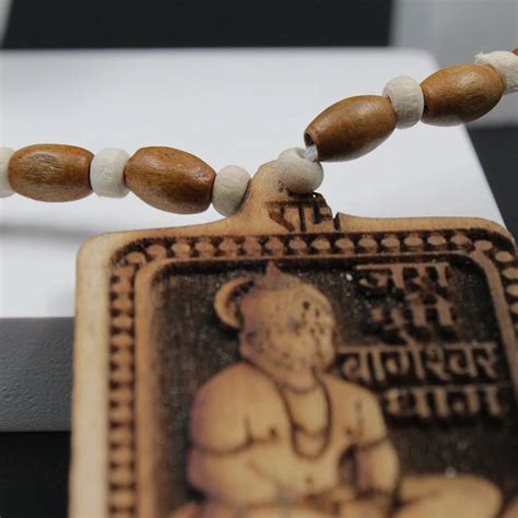 Jai Shree Bhageshwar Dham Tulsi Mala With Wooden Hanumanji Pendant ...