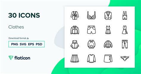 Clothes Icon Pack | Black outline | 30 .SVG Icons
