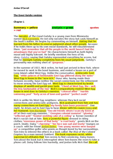 Great Gatsby Summary In One Sentence - Infoupdate.org