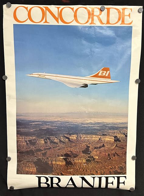 Braniff Vintage Original Concorde Poster Auction