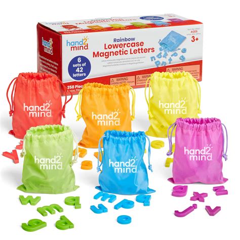 Snapklik.com : Hand2mind Rainbow Lowercase Magnetic Letters, Plastic Magnetic Letters For ...