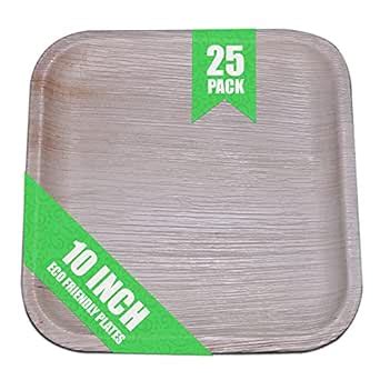 Ropheka Eco dinnerware 25 Palm Leaf Plates - 10" Square - Natural ...