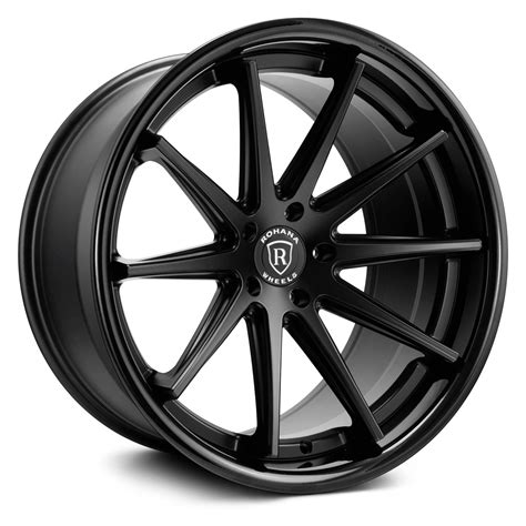 ROHANA® RFC10 Wheels - Matte Black with Gloss Black Lip Rims