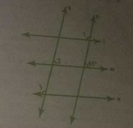 Given: L parallel to M parallel to N and P parallel to Q. Find angle 1 ...