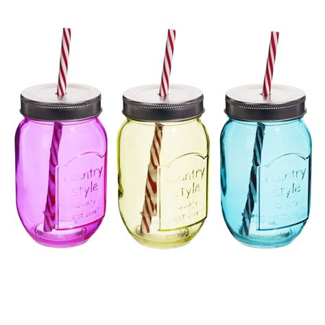 Mason jars glasses with straws - Maisons du monde | Frascos, Regalos ...