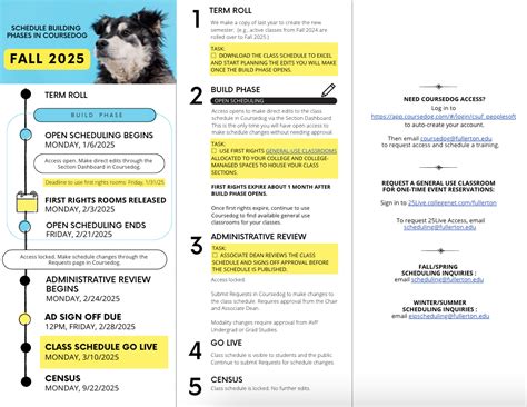 Scheduling Calendar | CSUF - Scheduling Office