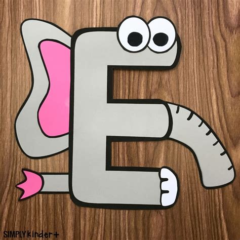Uppercase Letter E Alphabet Craft Elephant - Simply Kinder + Printable ...