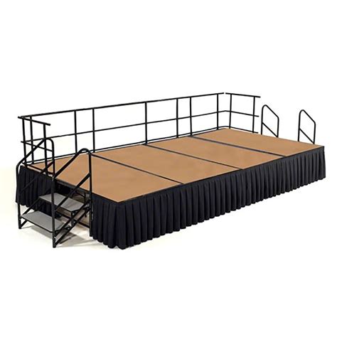 NPS 8'x12' Portable Stage Kit, 24" Height Hardboard - SG362404HB | StageDrop