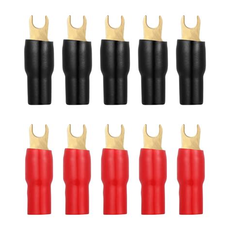Plugs 5 Pairs Spade Terminal Adapters Connectors Plugs Crimp Barrier ...
