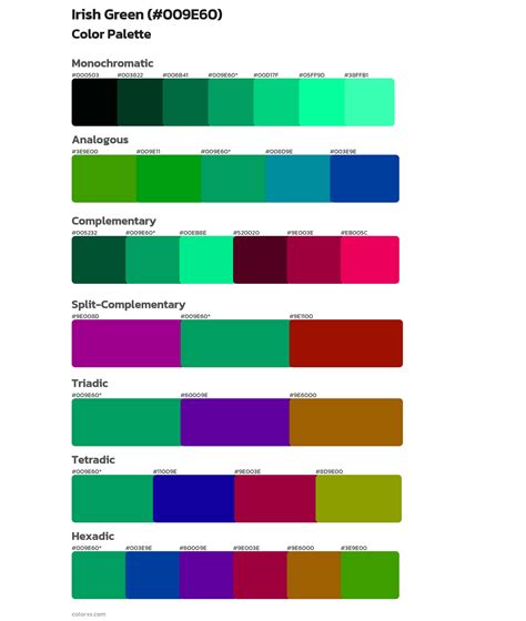 Irish Green color palettes - colorxs.com