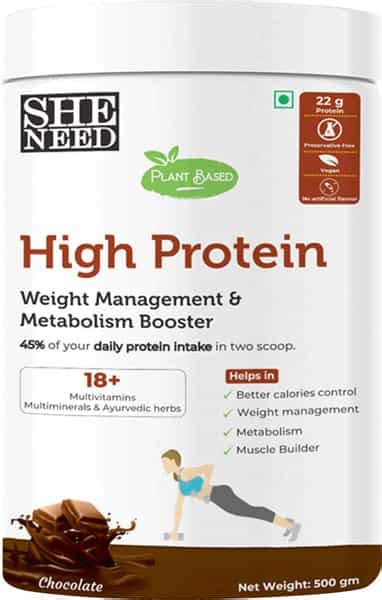 Buy SHENEED PLANT BASED HIGH PROTEIN 22GMS POWDER FOR WEIGHT ...