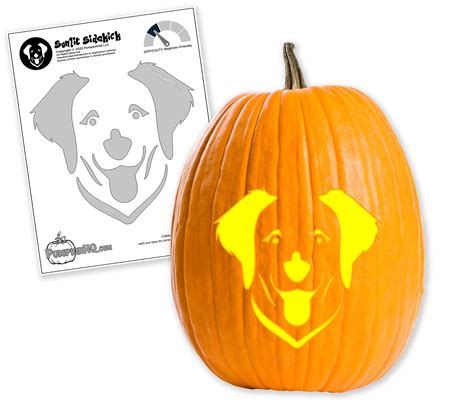 Happy Dog Pumpkin Carving Stencil - Pumpkin HQ