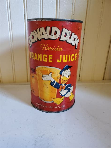 Vintage 1960's Donald Duck Juice Advertising Tin - Etsy