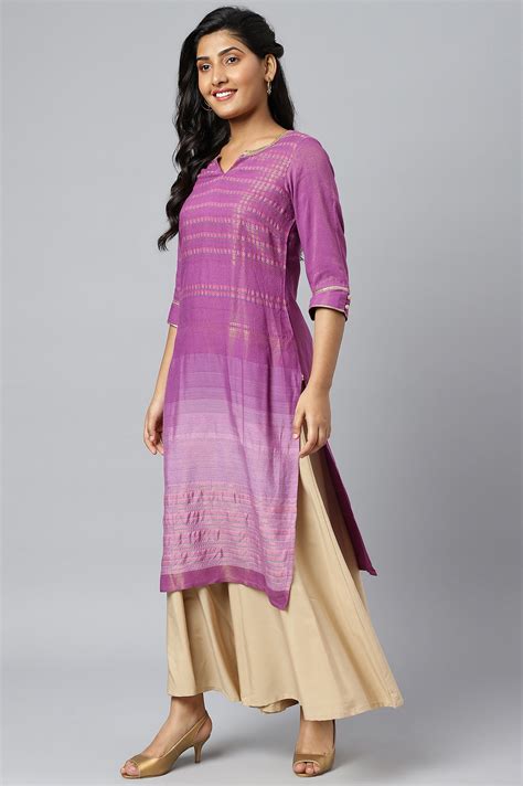 Buy Purple Floral Printed Sequined Ethnic kurta Online for Woman | Shop ...
