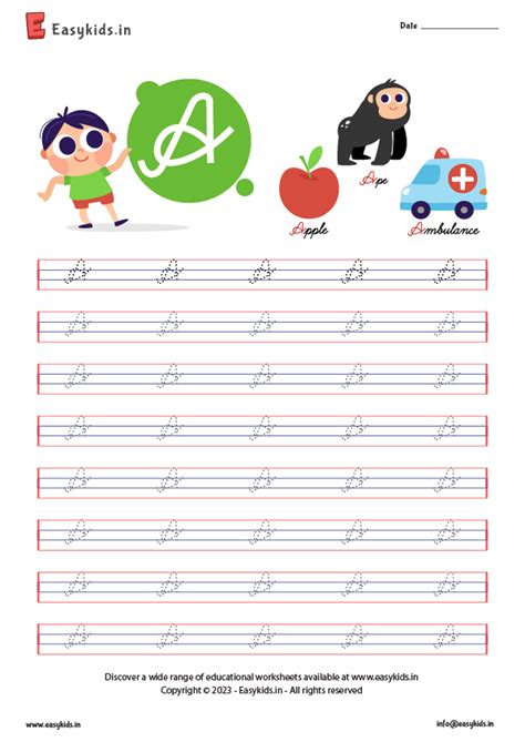 Cursive capital letter - A - EasyKids.in