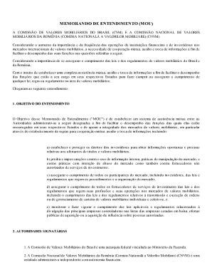 Fillable Online MEMORANDO DE ENTENDIMENTO (MOU) Fax Email Print - pdfFiller