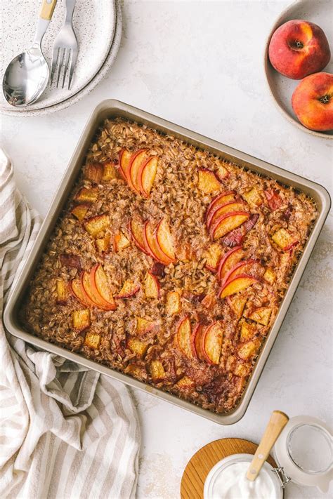 High Protein Peach Baked Oatmeal (with fresh peaches) | Recipe in 2025 ...