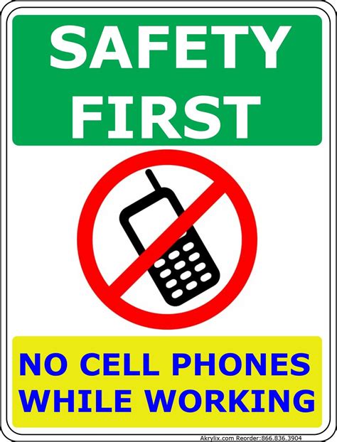 No Cell Phone Sign At Work