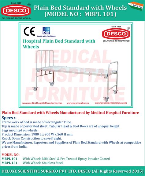 Standard Plain Hospital Bed Manufacturer, Supplier and Exporter India
