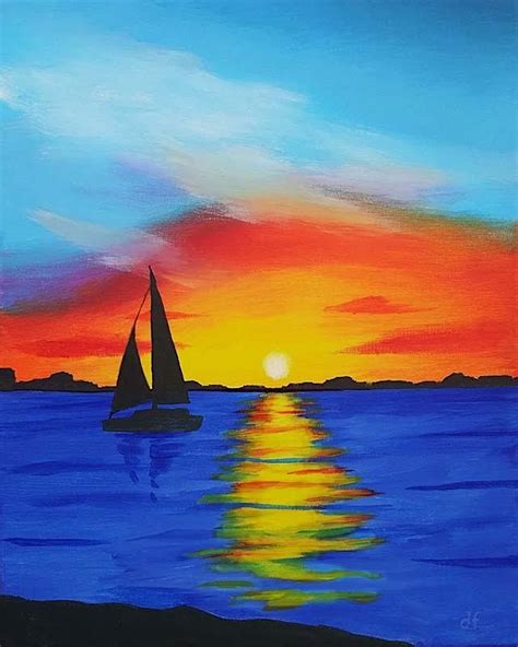 Sip and Paint - "Sunset Sail" Bushfire Kitchen La Costa, Bushfire ...