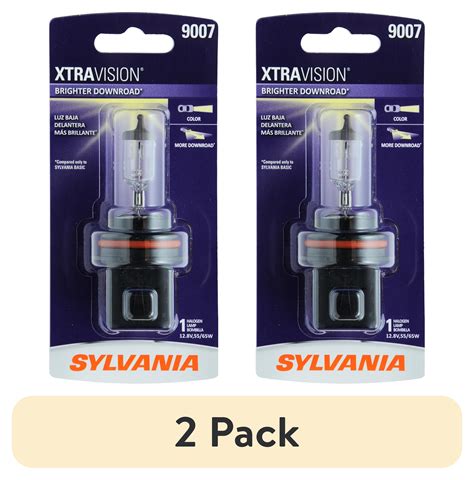 Sylvania 9007 XtraVision Halogen Headlight Bulb 2 Pack, Brighter ...