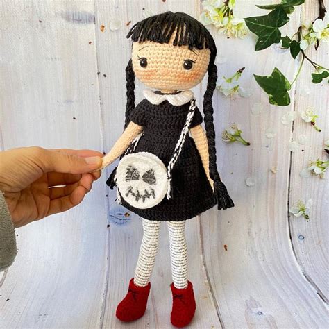 Wednesday Addams Doll, Handmade Crochet Doll By HippityHop Toys ...