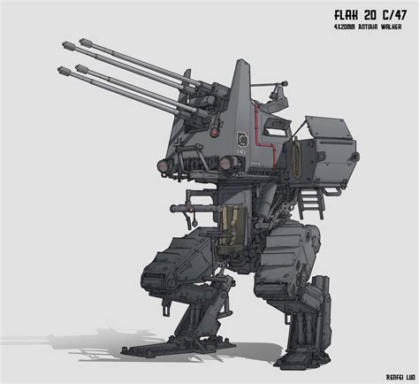 Anti-air Mech, Renfei Luo | Mecha tanks, Mech, Wwii vehicles