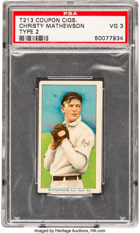 1914-16 T213 Coupon Type 2 Christy Mathewson PSA VG 3. ... Baseball ...