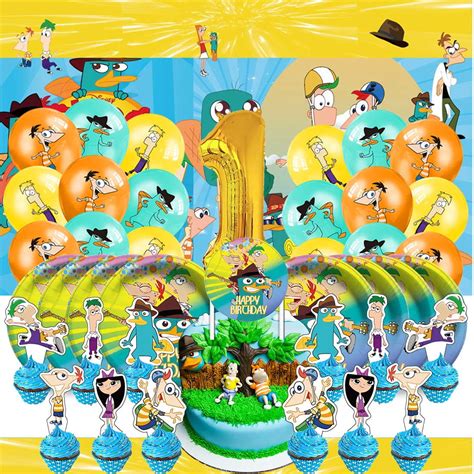 Phineas and Ferb Balloons Party Supplies 1st Decor Tableware Birthday ...