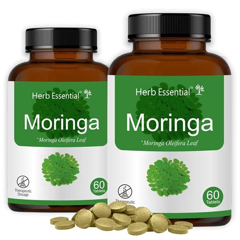 Herb Essential Moringa Tablets, 500 Mg,120 Tablets | Herbal Dietary ...