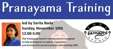 Pranayama Training w/Sarita Nanda, 283 E Center St, Manchester, CT ...