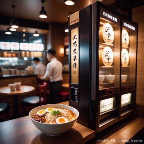 Vending Machine Ramen Shop with Side Dishes | Stable Diffusion Online