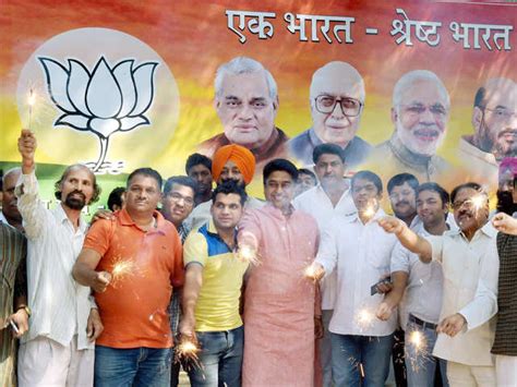 BJP supporters celebrating the party's victory - BJP celebrates the ...