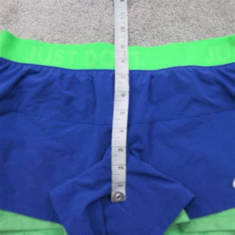 Nike Womens Dri Fit Athletic Shorts Stretch Waist Logo Navy Blue Size ...