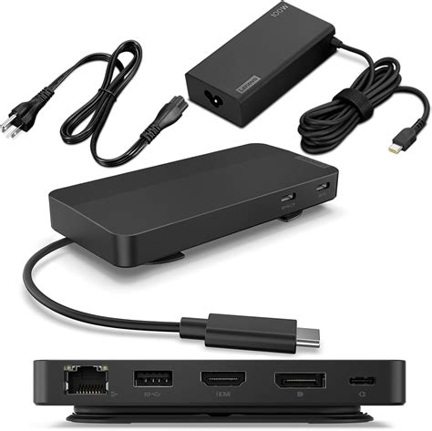 Amazon.com: Lenovo USB-C Dual Display Travel Dock w/ 100W Power Adapter ...