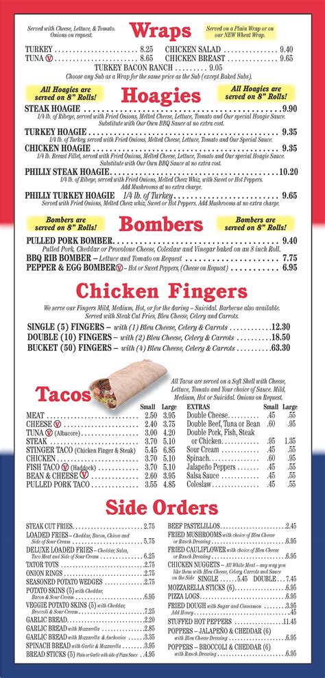 Menus - Mister Pizza