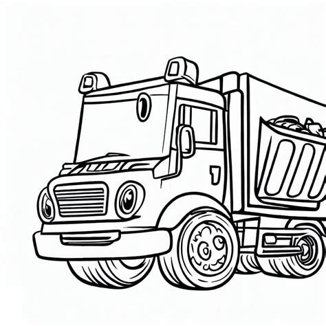 Coloring Pages Garbage Truck