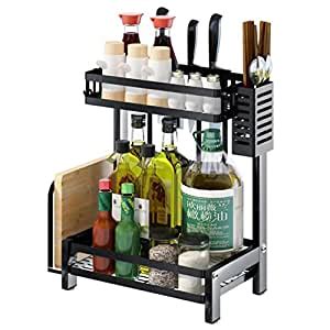 Kresal 2-Tier Spice Rack Organizer, Kitchen Seasoning Storage Shelf ...