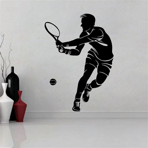 Buy Decor Villa Tennis Player Wall Sticker & Decal (PVC Vinyl, Size -58 ...