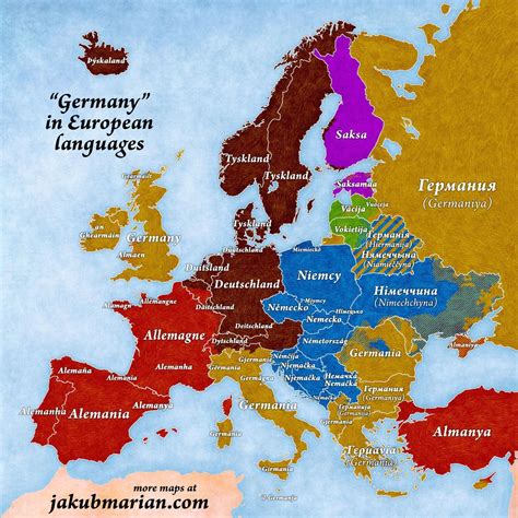 "Germany" in European languages - Maps on the Web