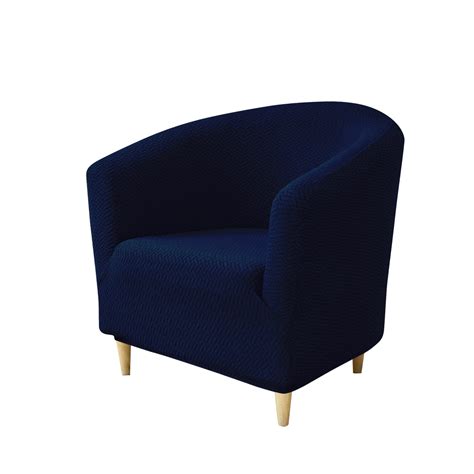 Premium Jacquard Stretchable Tub Chair Cover Slipcover, Navy Blue ...