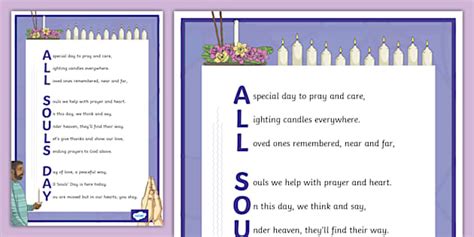 All Souls' Day Acrostic Poem Display Poster