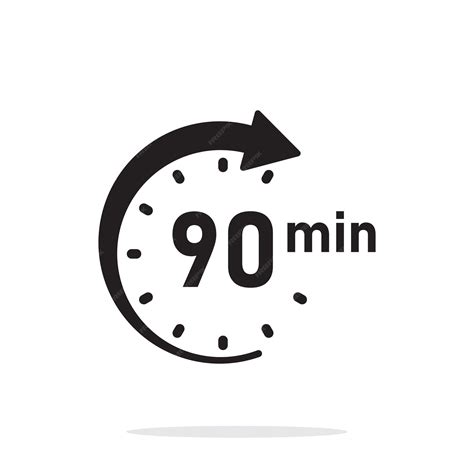 Premium Vector | 90 minutes on stopwatch icon in flat style Clock face ...