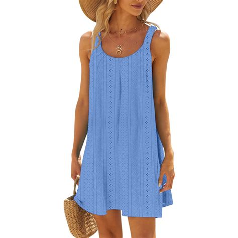 bnaln Petite Dresses for Women Summer Casual Sundresses Eyelet ...