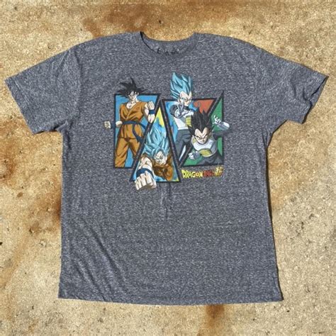 Dragon ball Z print on a grey shirt. Size fits like... - Depop