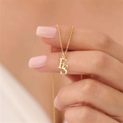 Customized Interlocking Letters Necklace, Two Initials Necklace ...