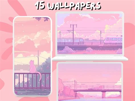 Lo-fi Pastel Train Pink Wallpapers